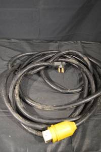 lot 175 image: Industrial 50A Power Cord with Locking 3-Pole Plug