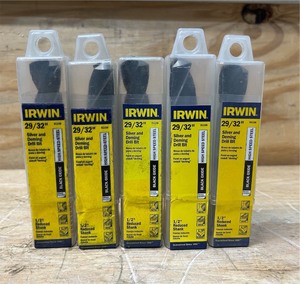 lot 45 image: Irwin Silver and Deming Drill Bit 2932  lot of 5