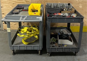 lot 87 image: Two Utility Carts with Miscellaneous Items