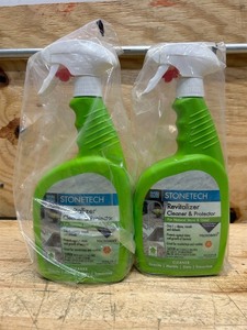 lot 107 image: STONETECH  Revitalizer Countertop Cleaner Protector for Natural Stone & Grout, Citrus Scent, 24oz Spray Bottle (lot of 2)