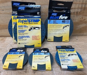 lot 170 image: Norton BlueFire Flap Disc Rapid Strip lot of 6
