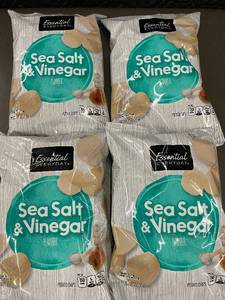 lot 120 image: TX 7 - Essential Everyday Sea Salt & Vinegar Potato Chips - 4 Bags, 9 oz Each