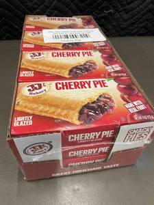 lot 165 image: Cart - JJs Bakery Cherry Pie Lightly Glazed - 4 oz (Lot of 3)