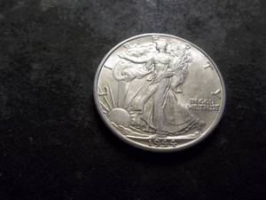 lot 27 image: 1944 D Walking Liberty Half Dollar From A BU Roll