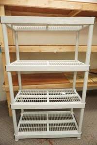 lot 5 image: 4-Tier Poly Shelf Unit (breaks down)