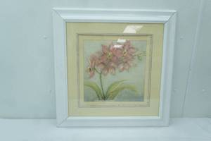 lot 15 image: Framed Orchids Print 25 square
