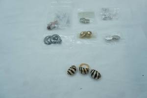 lot 18 image: Jewelry Lot Fashion Jewelry Earrings, Macys Ring and Pierced Earring Set