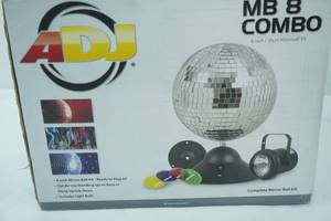 lot 71 image: NEW American DJ MB8 Combo. 8 Mirror Ball Kit.