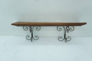 lot 73 image: Wood & Metal Decorative Shelf