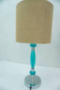 lot 98 image: Teal Accent Table Lamp 24 tall
