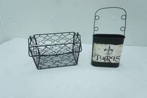 lot 124 image: Metal Basket and Letter Holder
