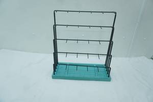 lot 131 image: Jewelry Display Stand (wood and metal) NEWLIKE NEW