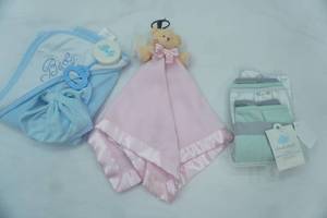 lot 163 image: NEW Baby Towel, Wash Rags, Toy wblanket