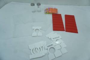 lot 201 image: 2ct Fridge Monkeys (for stacking cansbottles), scrapers, 2 glass canisters wlids and more