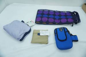 lot 205 image: New Foldable Backpack, Reusable Grocery bag, Cell Phone Case, Freezable Lunch Bag