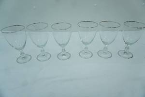 lot 238 image: Wine Goblets with SilverPlatinum Rim. Set of 6