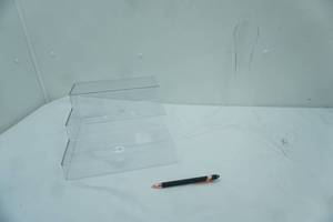 lot 303 image: Acrylic 3-tier shelf & acrylic art display stand