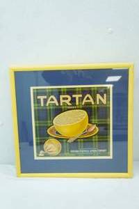 lot 314 image: Framed Print. Tartan Brand Sunkist Grapefruit Ad. 16 square
