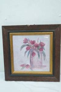 lot 315 image: Framed Art Piece. Tulip Fantasy by Joyce Combs 17.5 square
