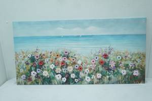 lot 326 image: Canvas Print. 3D Flowers 40x 20