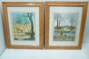 lot 359 image: Original Foil Art Prints. Canadian Geese & Ducks. 13.5x16.5 each
