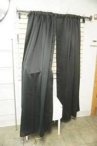 lot 360 image: Cast Iron Curtain Rod and 2 Blackout Curtains