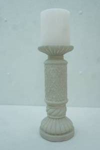 lot 398 image: 12 stone pillar candle holder & New pillar candle