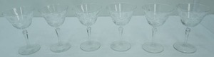 lot 420 image: Libbey Rock Sharpe Calton Cut Cocktail Glasses. Set of 4