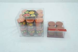 lot 423 image: NEW Votive Candles. wooden citrus & Amberwood