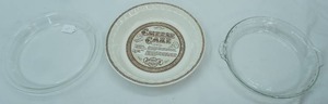 lot 429 image: Cheesecake Ceramic Pie Plate and 2 clear glass pie plates