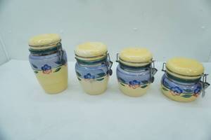 lot 448 image: Vintage Alco Industries Ceramic Canister Set of 4