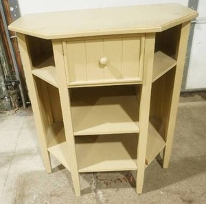 lot 481 image: Painted Wooden Cabinet with 1 drawer 17.5x18x30 tall