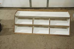 lot 494 image: Hand-Crafted Divided, Tiered Shelf. In good condition.