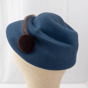lot 314 image: Belvedere Blue Wool Cloche Hat - Size 22