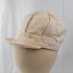 lot 332 image: Beige Baker Boy Hat - Cotton Newsboy Cap with Short Brim