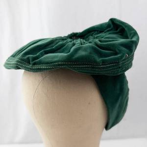 lot 337 image: Claras Hats Original Velvet Green Turban Hat - Chicago