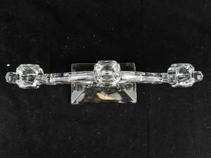lot 363 image: Long 3-Arm Candelabrum with Center Cup - Glass Candle Holder