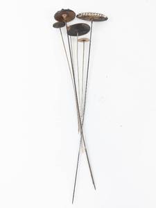 lot 392 image: Vintage Hat Pins - Assorted Disk & Bead Heads, 8-11in Length