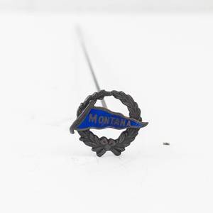 lot 401 image: Montana State Lapel Hat Pin - Laurel Wreath with Blue Banner