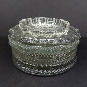 lot 439 image: 7 Clear Glass Display Plates - Assorted Edge Patterns