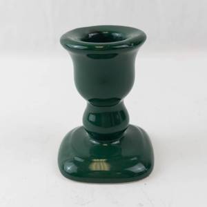 lot 446 image: Candlestick Holder - Green Ceramic Tall Taper Candle Stand