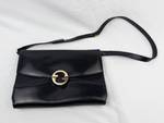 Gucci Black Leather Crossbody Bag - Gold Circle Logo Buckle ***Estimated Replacement Value $550***