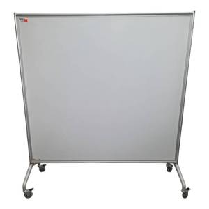 lot 14 image: Double Sided Magnetic Whiteboard on wheels 66x60