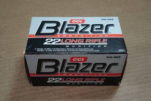 lot 165 image: 500 CCI Blazer .22 LR 40 Gr LRN Ammo