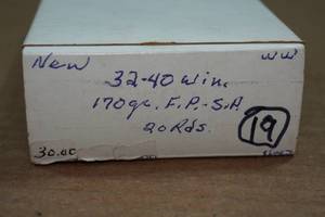 lot 168C image: 19 .32-40 Win 170 Gr FN SP Ammo