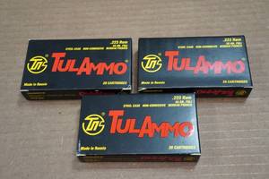 lot 171 image: 60 TulAmmo .223 Rem 55 Gr FMJ Steel Case Ammo