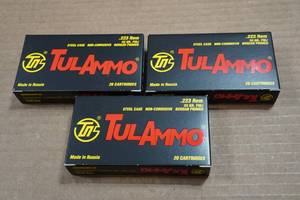 lot 173 image: 60 TulAmmo .223 Rem 55 Gr FMJ Steel Case Ammo