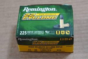 lot 174 image: 225 Remington 22 Cyclone .22 LR 36 GR Lead HP Ammo