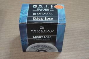 lot 197 image: 25 Federal Top Gun 20 Gauge 2-34 8 Shot Target Load Shotshells