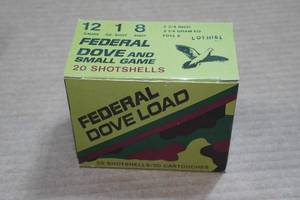 lot 205 image: 20 Federal Dove and Small Game 12 Gauge 2-34 8 Shot Shotshells